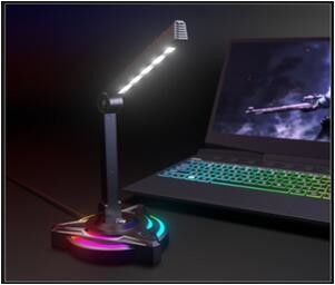 USB Masaüstü Toplantısı Tam Karaoke Esports Mikrofon 2 Masa Lampası Düzenleme